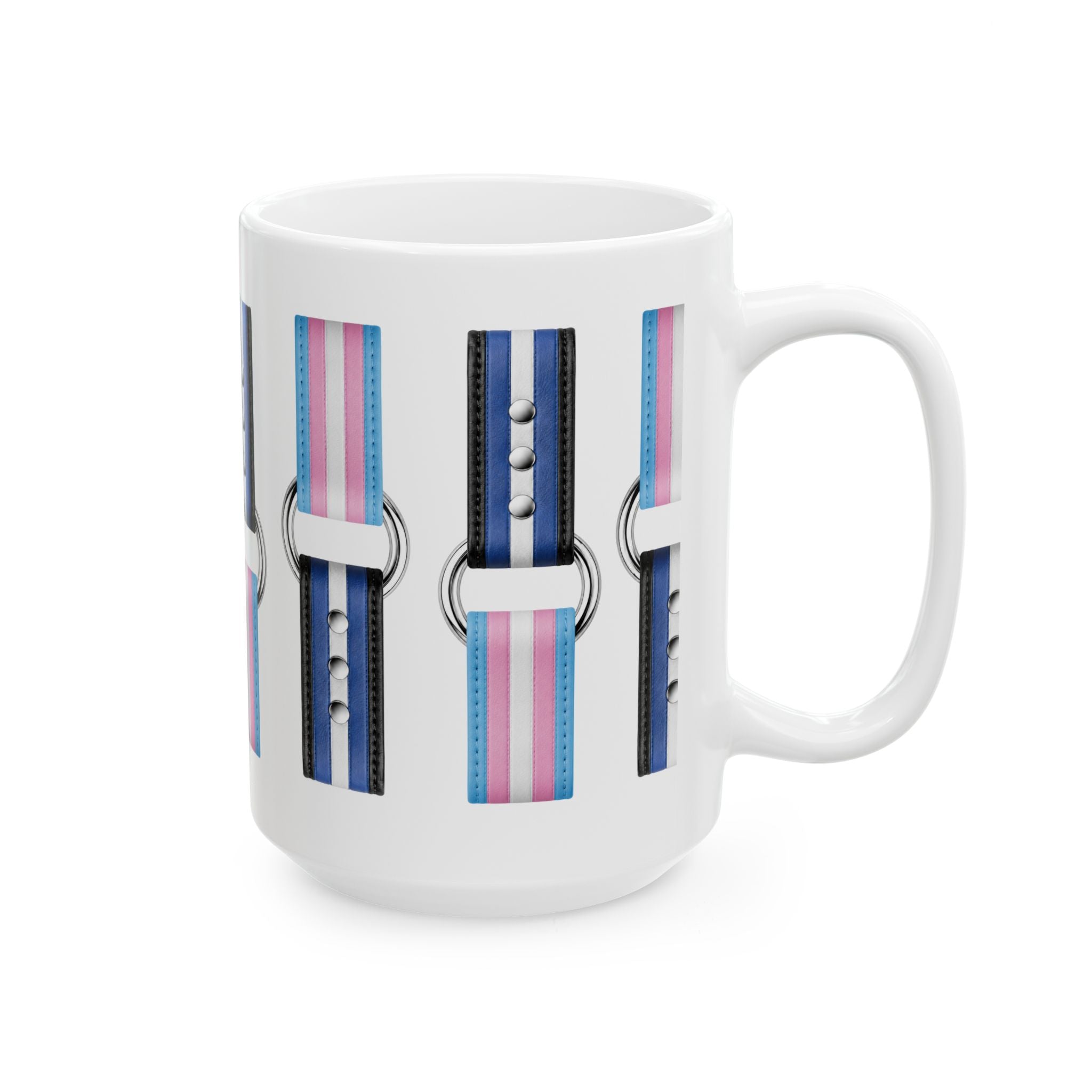 Trans Pride Collar Pattern Ceramic Mug (11oz, 15oz)