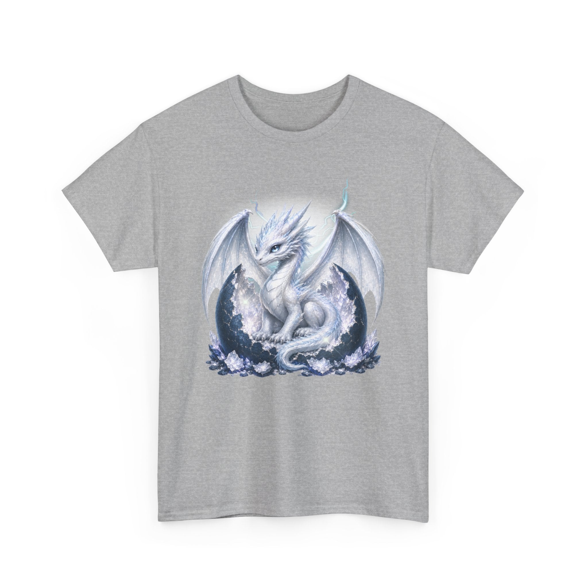 White Ice Dragon T-Shirt — Fantasy Dragon Tee for Fans & Cosplay