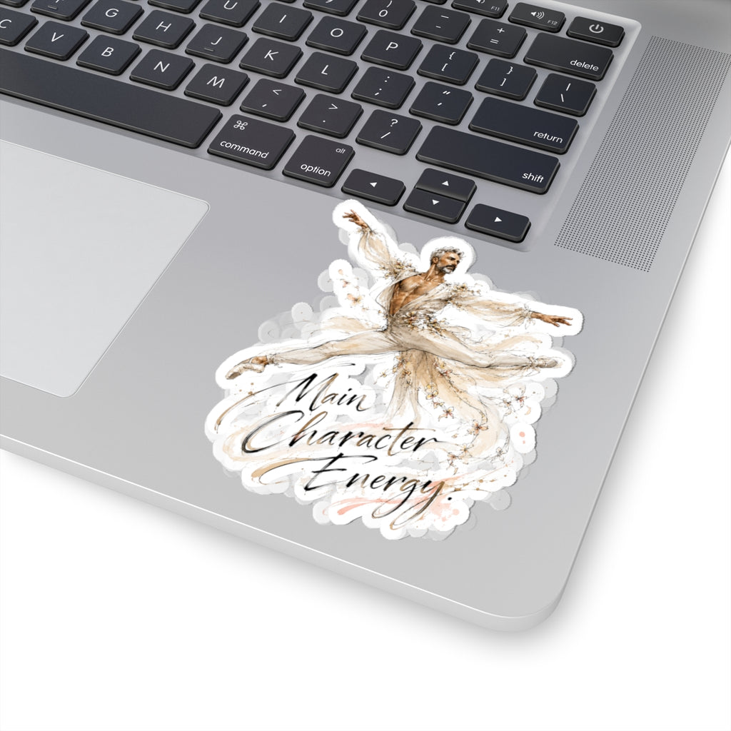 Main Character Energy Sticker — Elegant Ballet Dancer Kiss-Cut Vinyl Sticker
