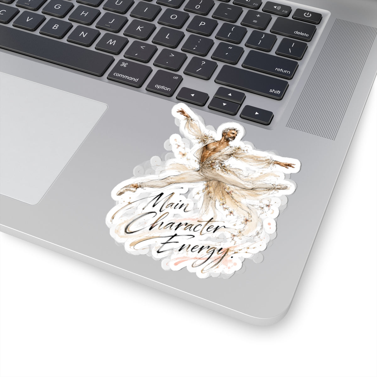 Main Character Energy Sticker — Elegant Ballet Dancer Kiss-Cut Vinyl Sticker