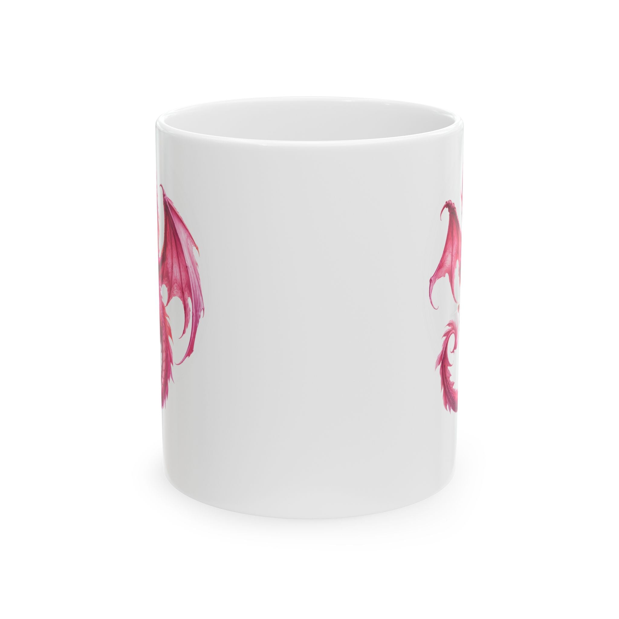 Pink Dragon Ceramic Mug – Cute Watercolor Fantasy Coffee Cup (11oz, 15oz)