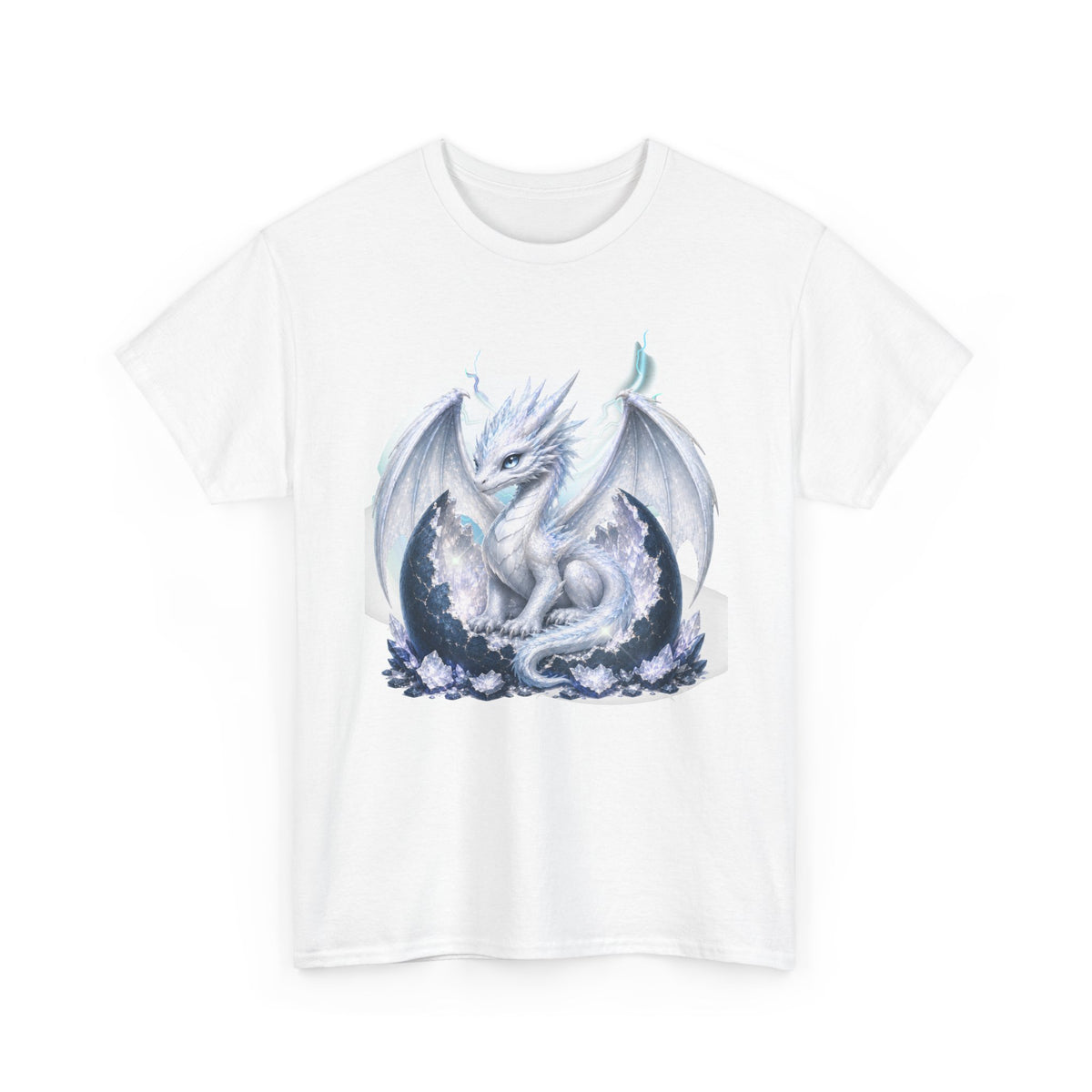 White Ice Dragon T-Shirt — Fantasy Dragon Tee for Fans & Cosplay