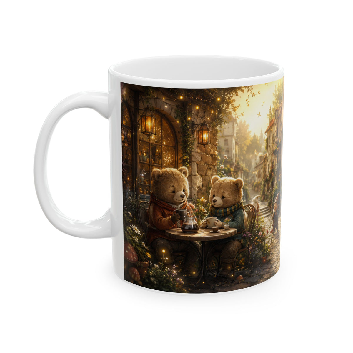 Gnome Village Ceramic Mug — Whimsical Cottagecore 11oz/15oz Coffee Cup