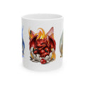 Dragon Trio Ceramic Mug (11oz, 15oz) — Cute Elemental Baby Dragons Coffee Cup