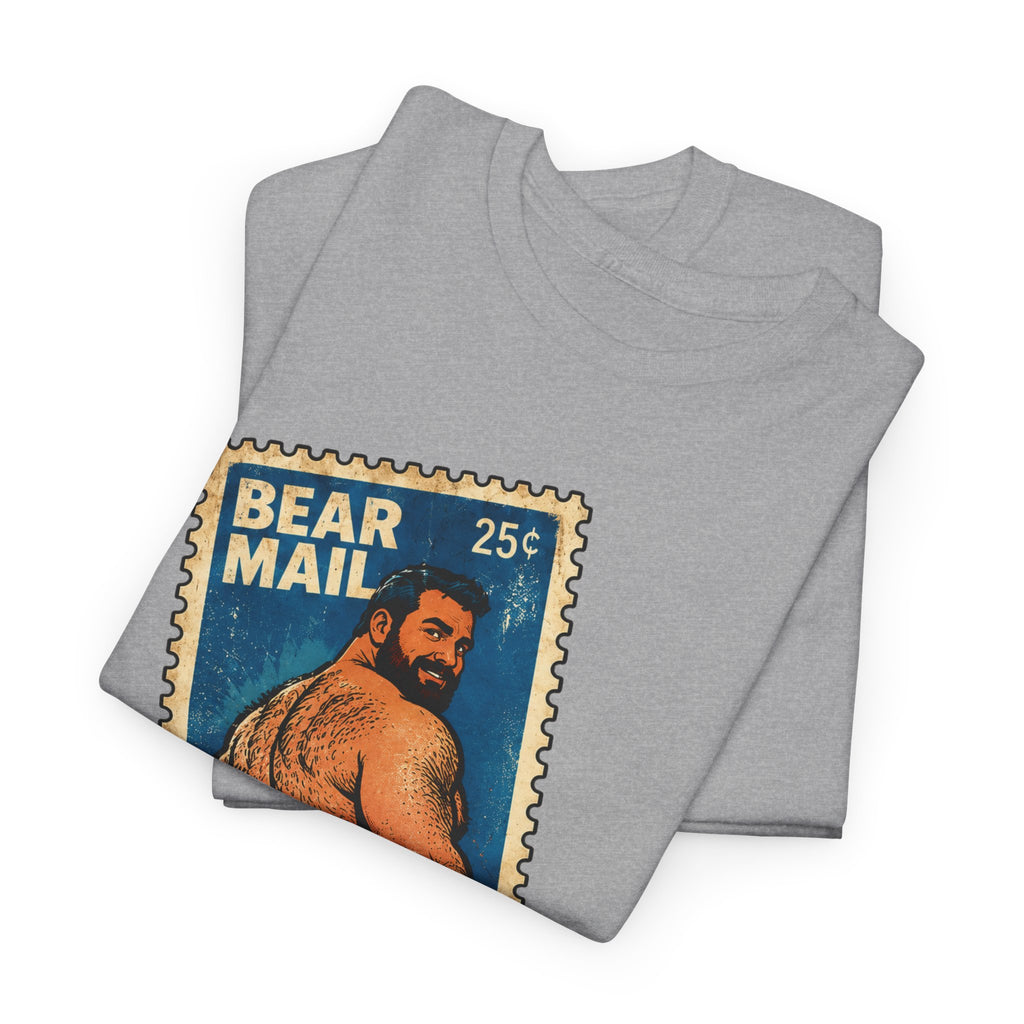 Gay Bear Shirt – Vintage Bear Pride Pin-Up T-Shirt, Retro Postage Stamp Art, LGBTQ Bear Culture Tee, Fur Ever