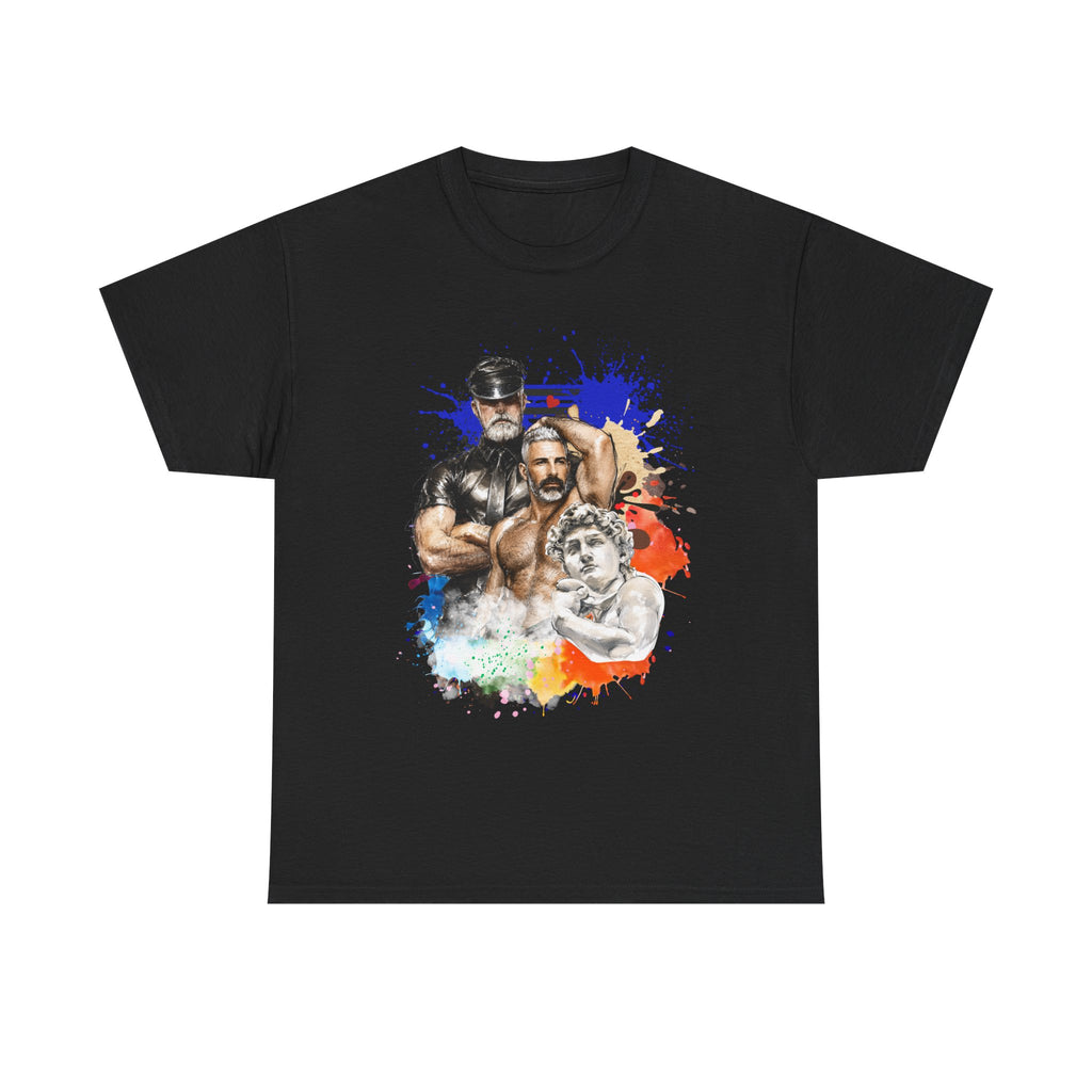 Leather Daddy Pride T-Shirt — Rainbow Gay Brotherhood Illustration Tee