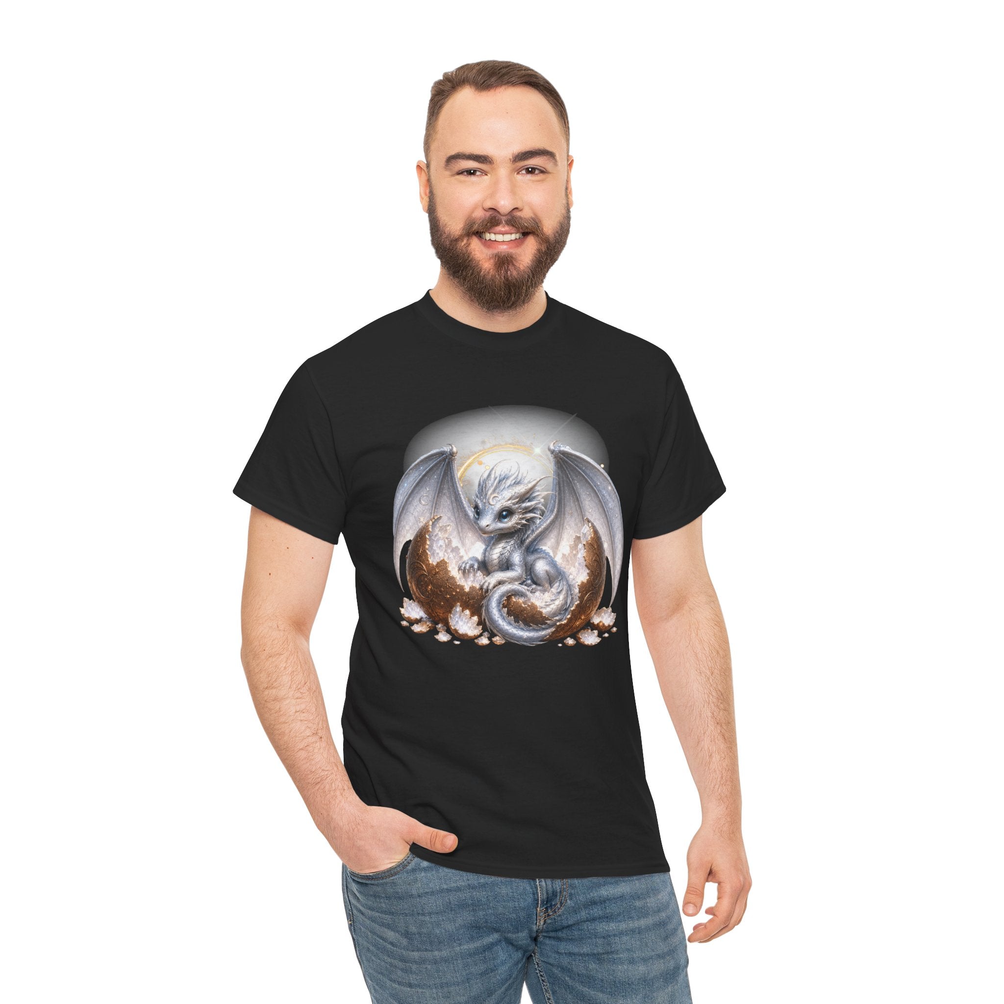 Fantasy Baby Dragon T‑Shirt — Cute Sleeping Dragon Illustration Tee