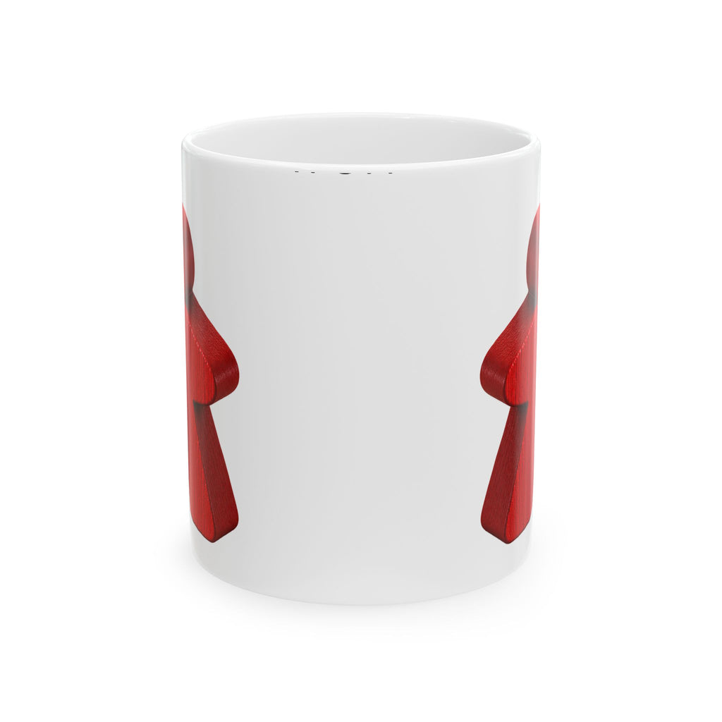 Red Meeple Coffee Mug | Board Game Lover Gift | Tabletop Gamer Mug | Funny Meeple Gaming Cup