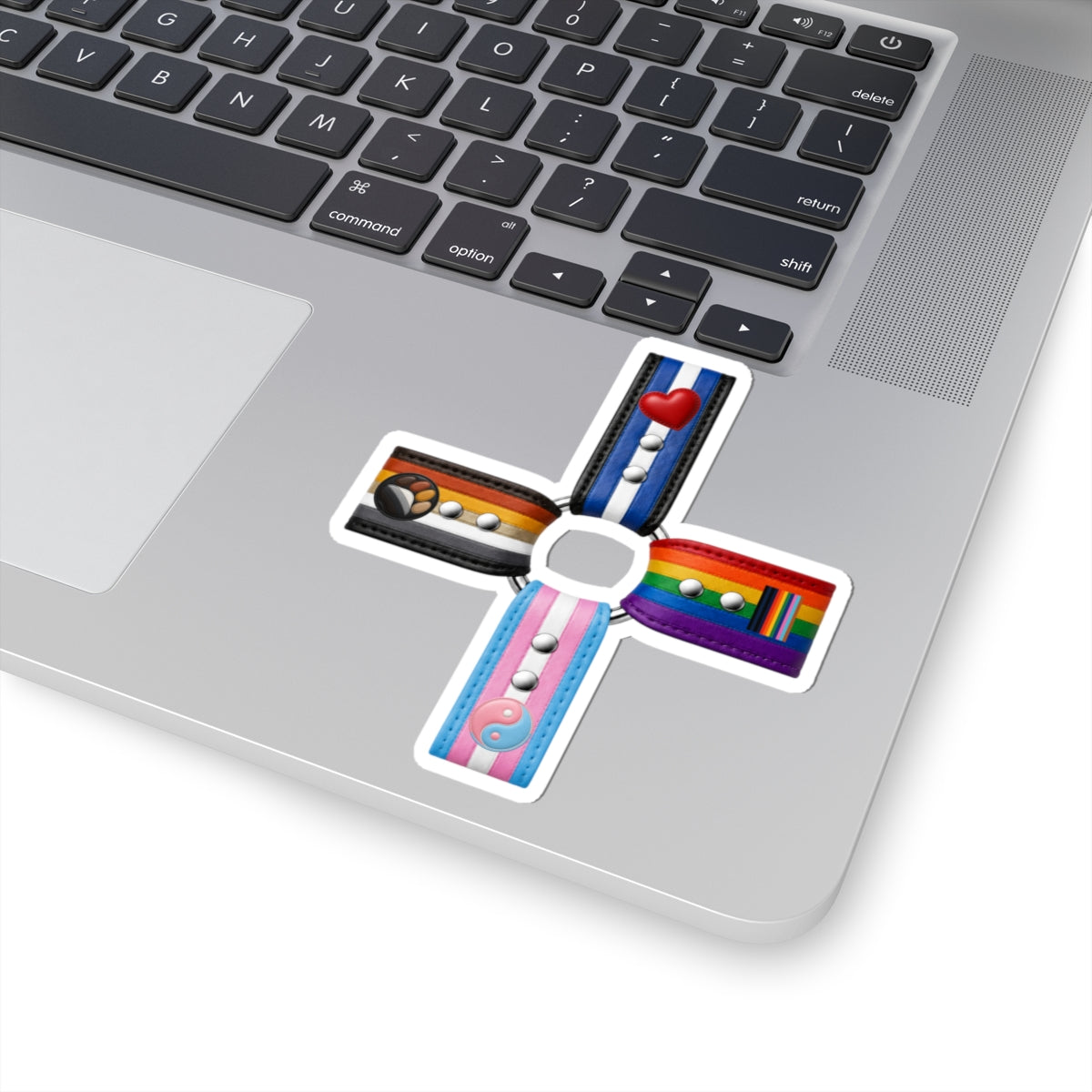 Pride Flag Cross Sticker — LGBTQA+ Inclusive Kiss-Cut Sticker Pack