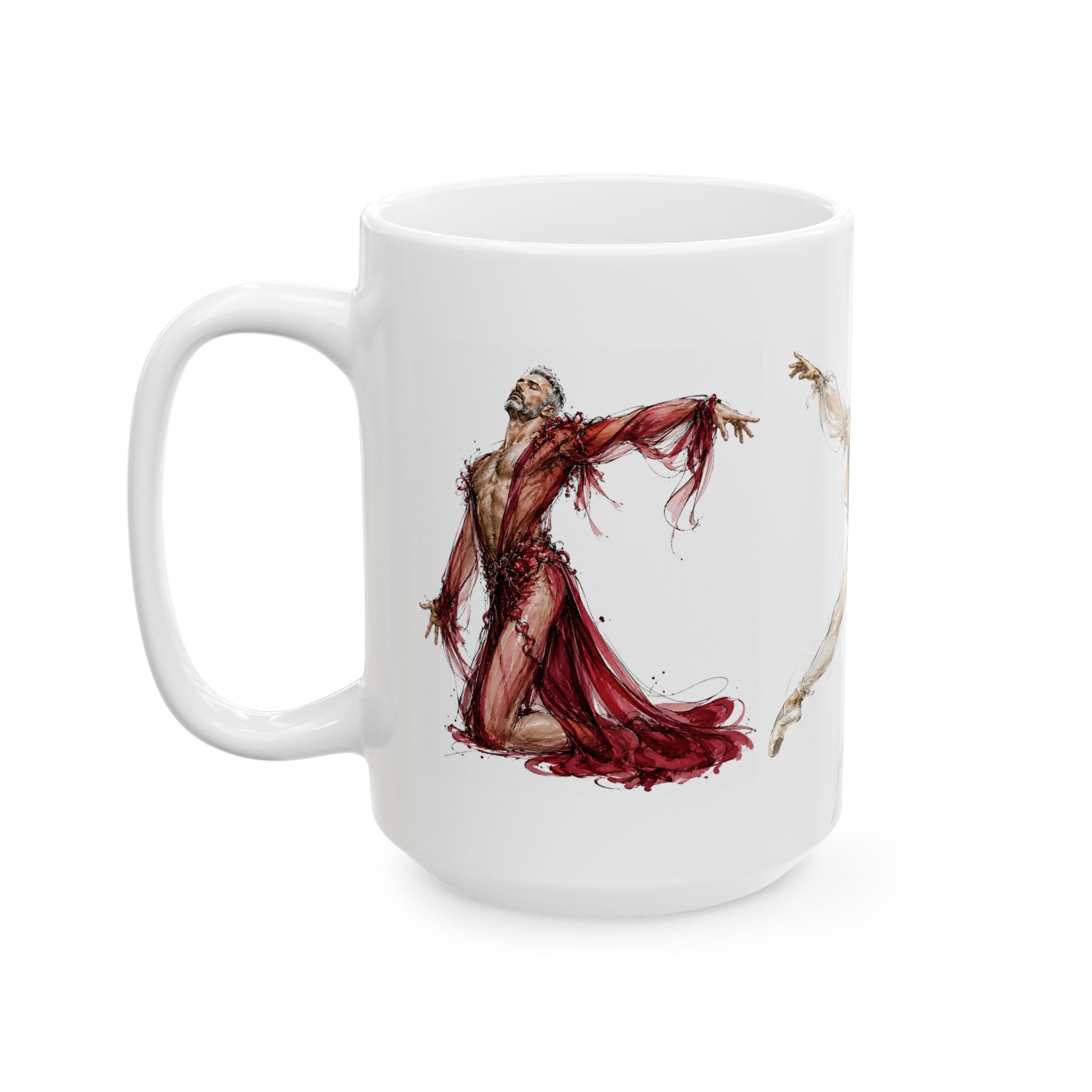 Ballet Dancers Ceramic Mug – Artistic Ballet Silhouette Coffee Cup (11oz/15oz)