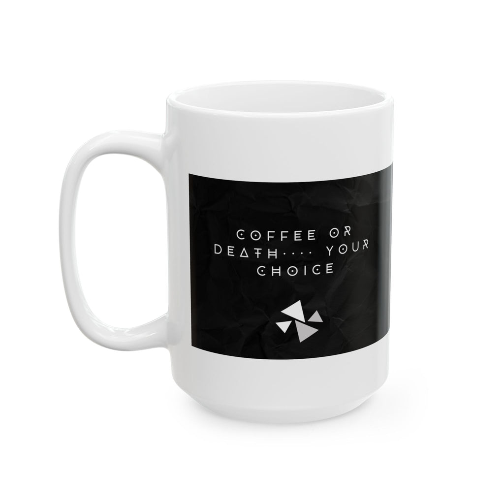 Coffee Ceramic Mug — Minimal Neutral Quote Design (11oz & 15oz)