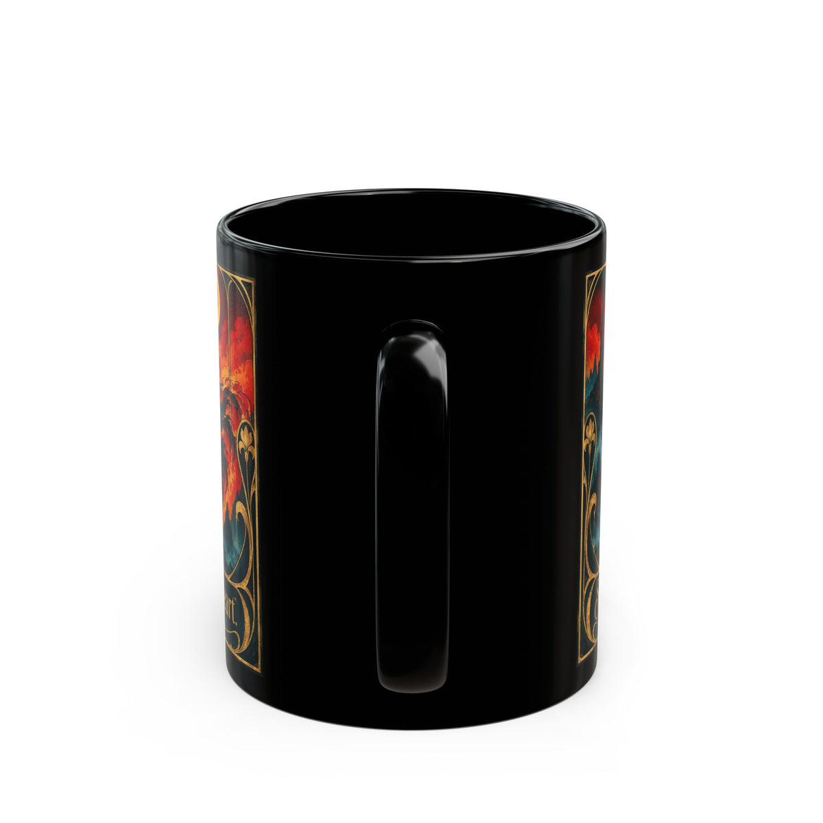 Wild Heart Stable Mind Black Mug – Fiery Horse Art Coffee Cup (11oz/15oz)