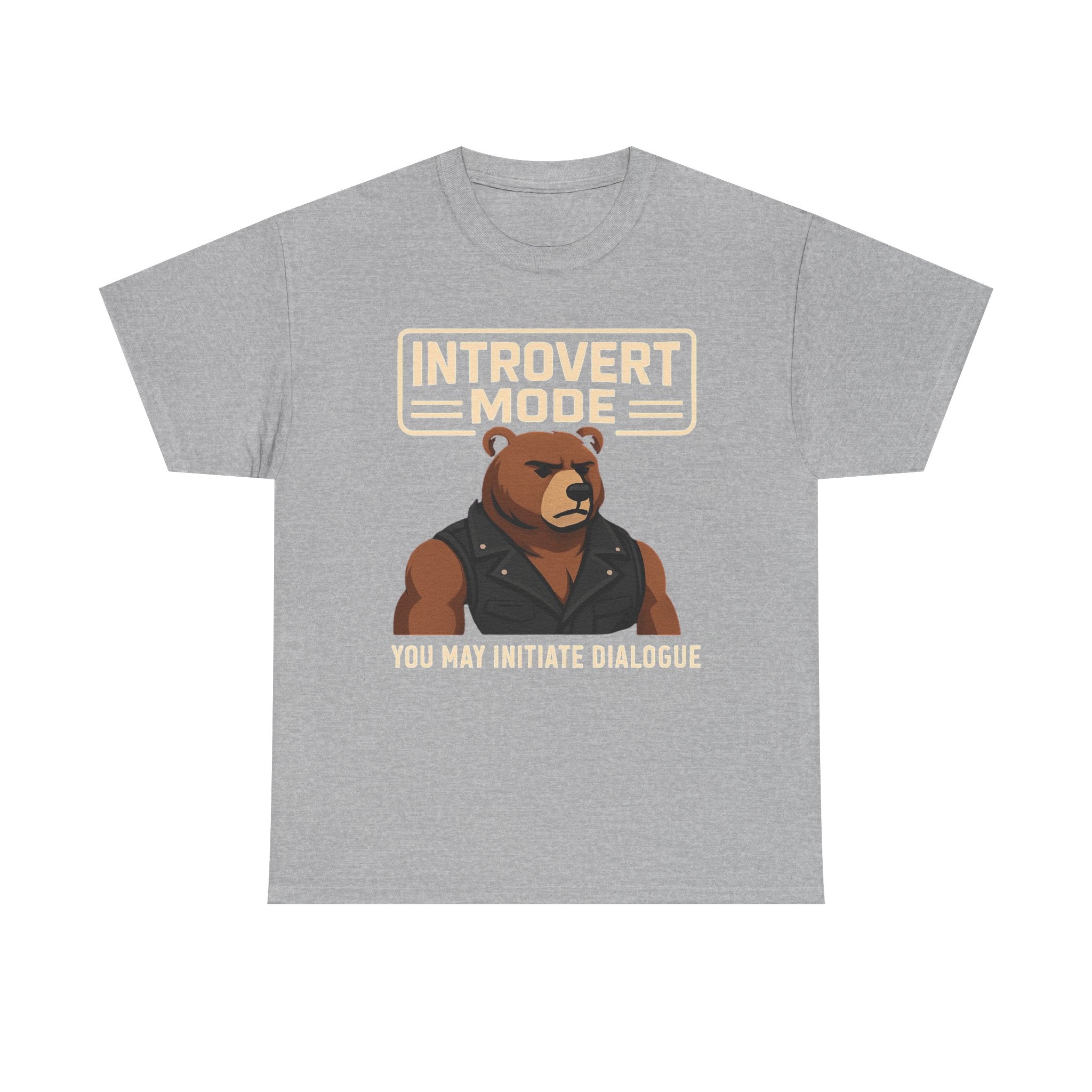Introvert Bear T-Shirt — 'Please Start the Conversation' Graphic Tee
