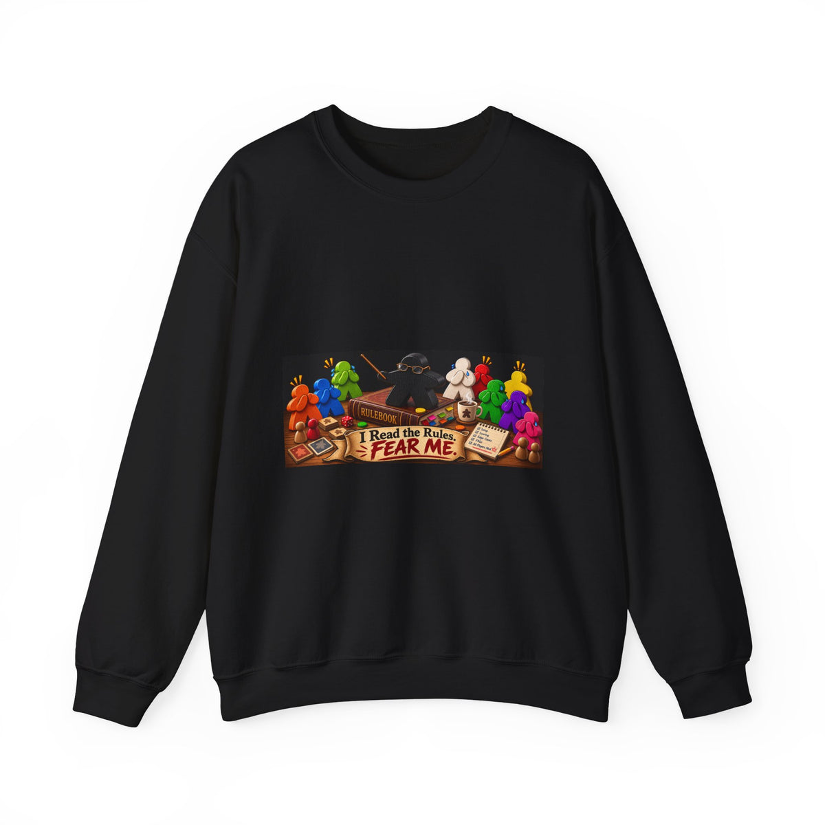Crewneck Sweatshirt — "I Read the Rules, Fear Me" Among Us Gaming Graphic