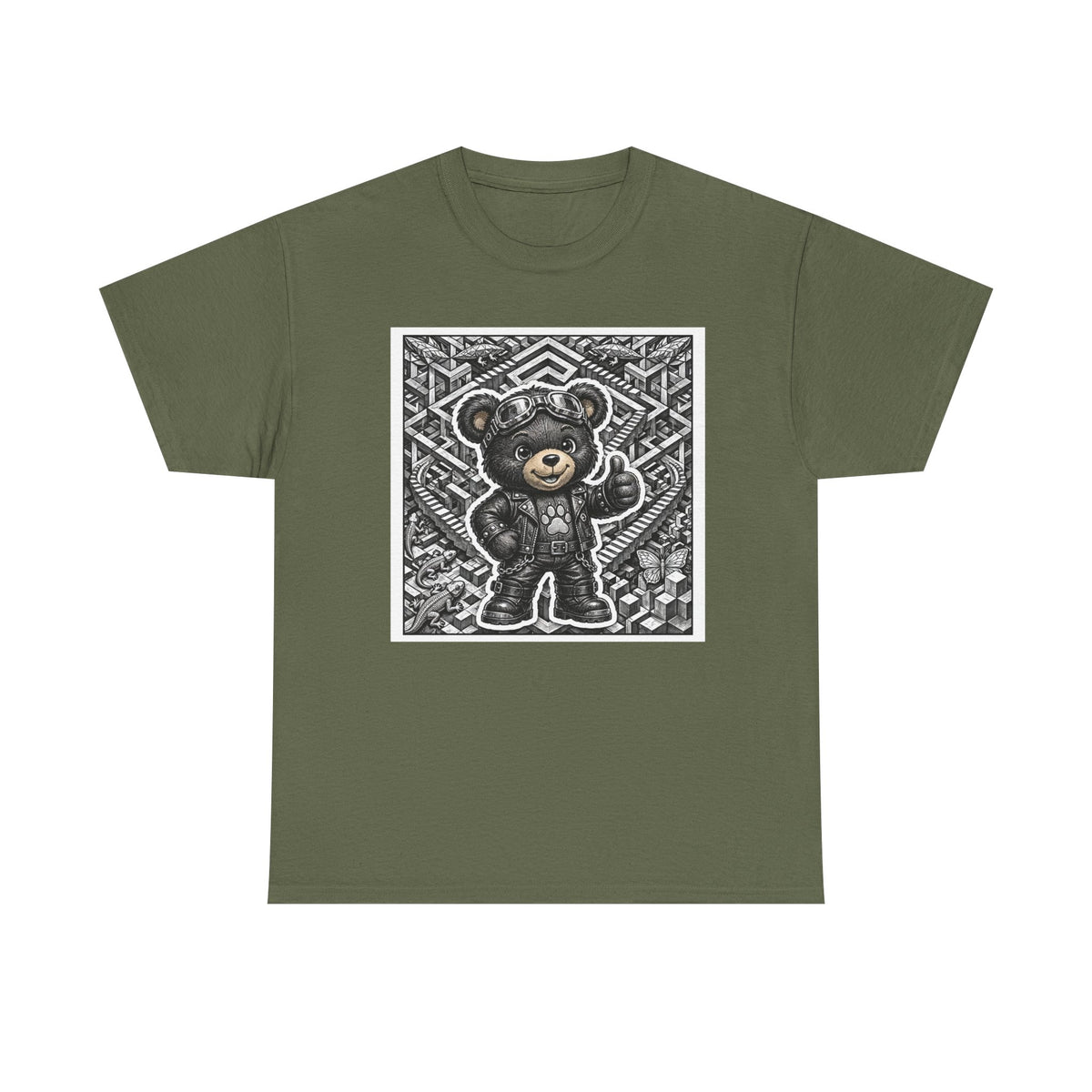 Bear Graphic T-Shirt — Streetwear Teddy Bear Design. Geometric puzzle bear shirt