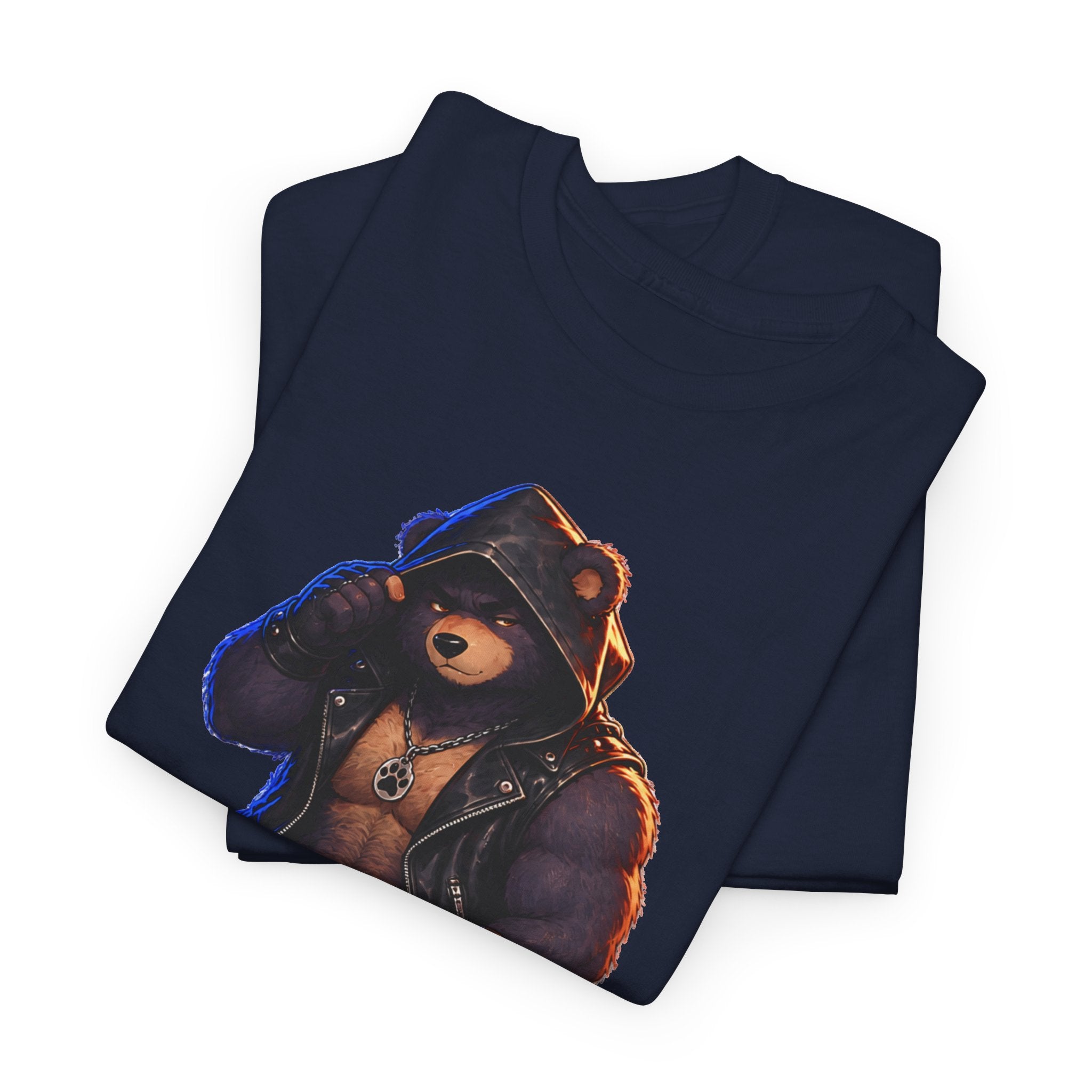 Leather Jacket Bear Graphic Tee — Edgy Urban Streetwear T-Shirt Furry shirt