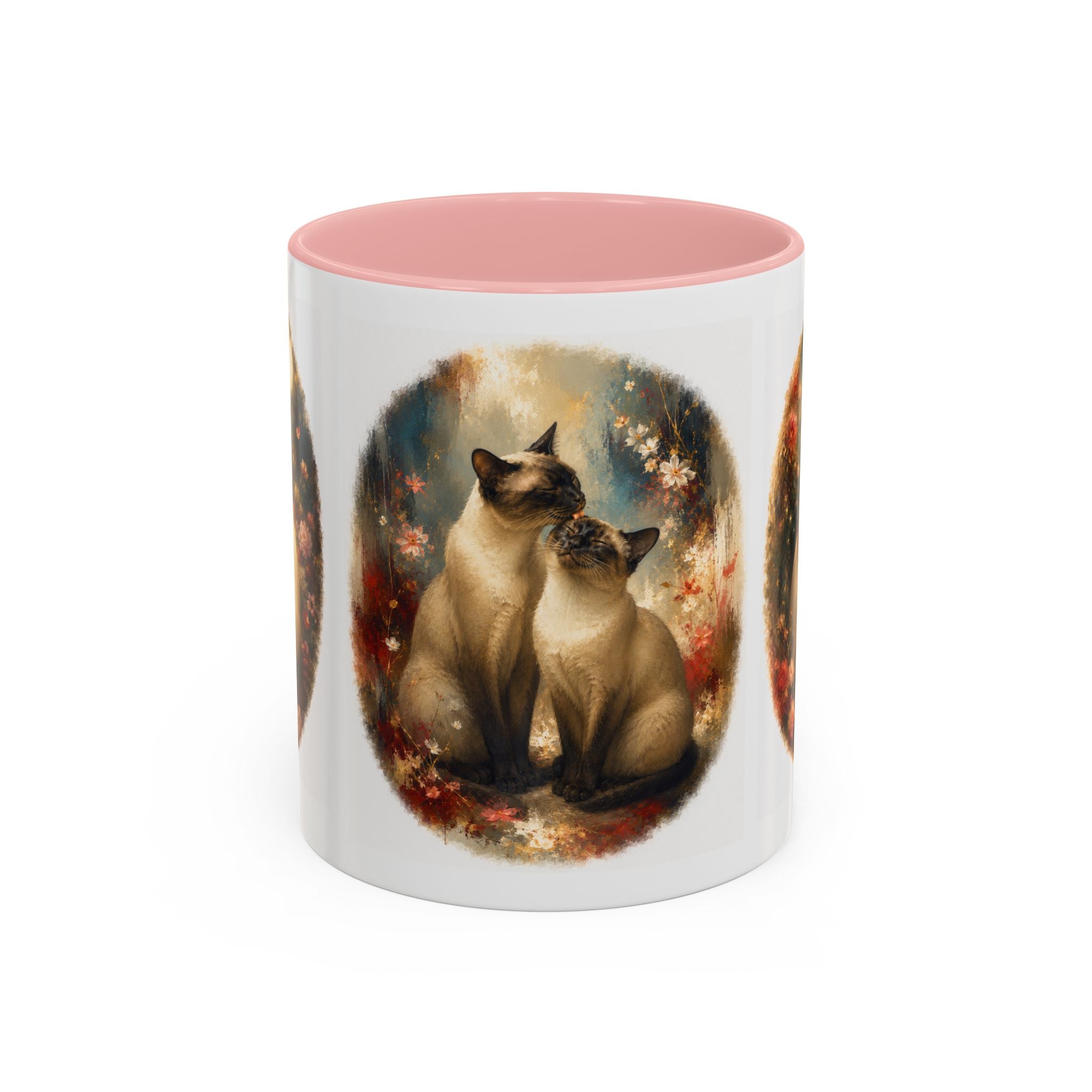 Siamese Cats Coffee Mug — Romantic Moonlit Cat Art Accent Mug (11/15oz)