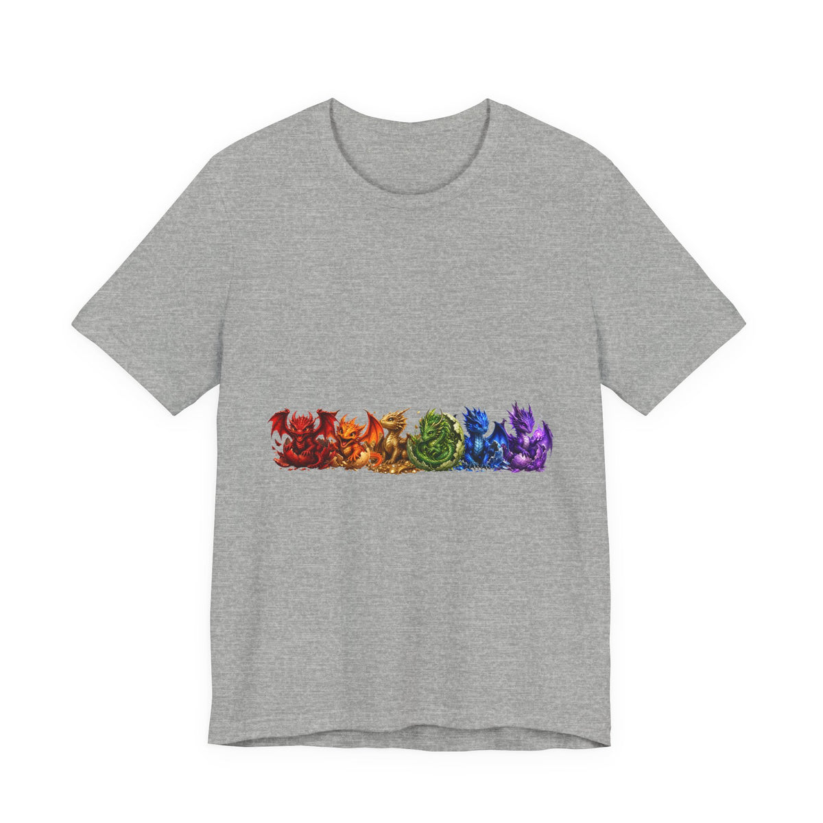 Rainbow Dragon Line Art T-Shirt
