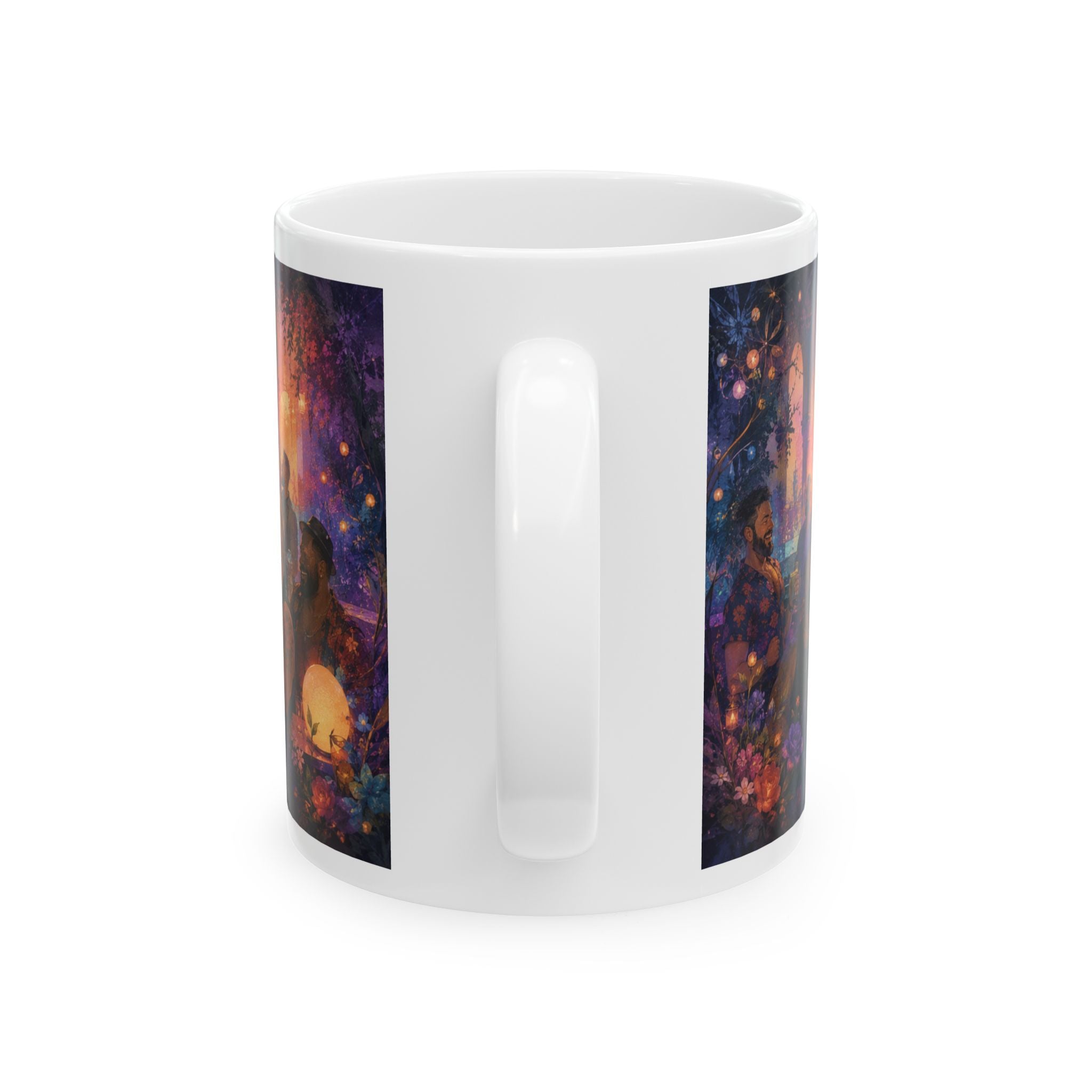 Cosmic Bear Dance Party Ceramic Mug – Colorful Nightclub Scene Coffee Cup (11oz/15oz) Bear Coffee Mug