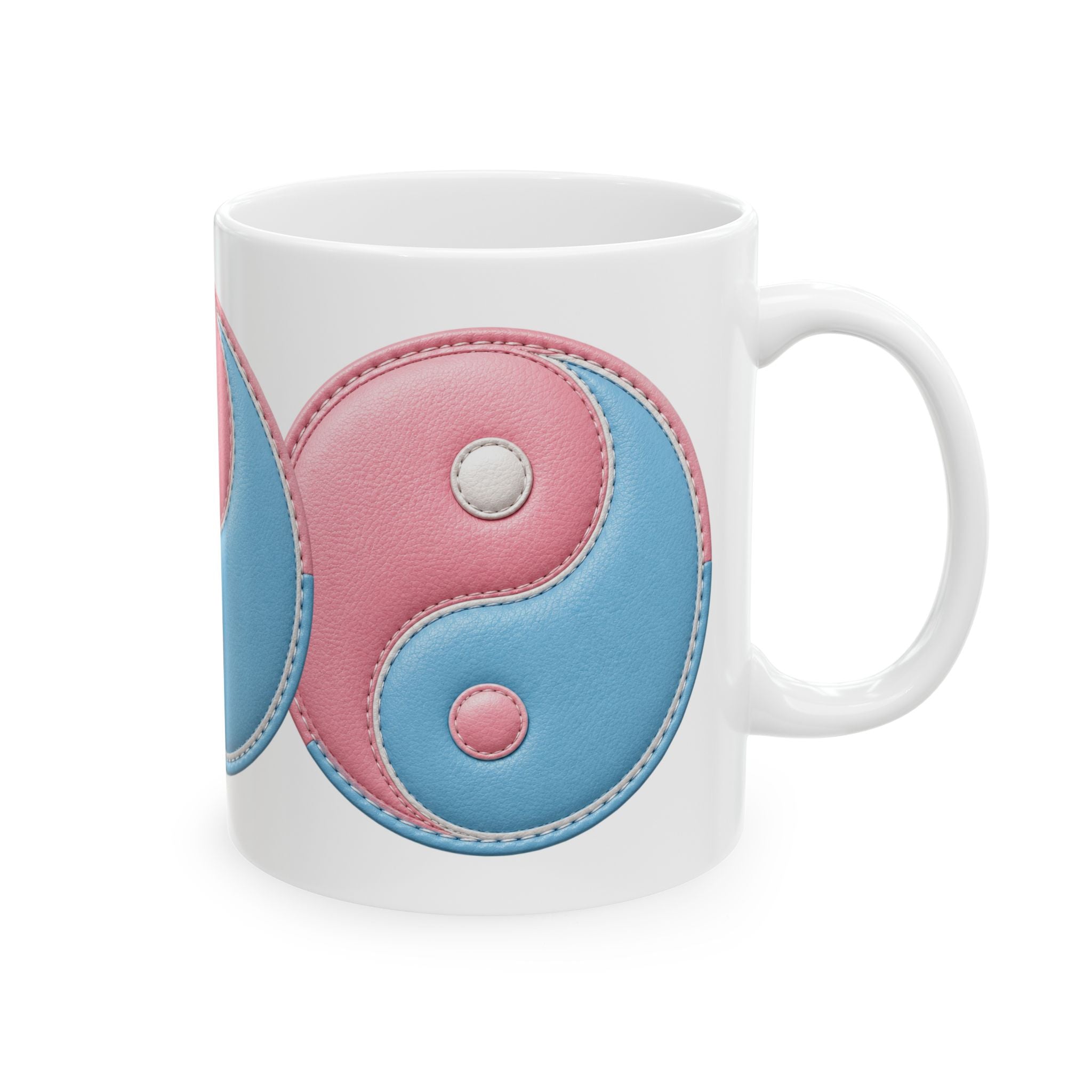Pastel Yin Yang Ceramic Mug – Pink & Blue Harmony Coffee Cup (11oz/15oz)