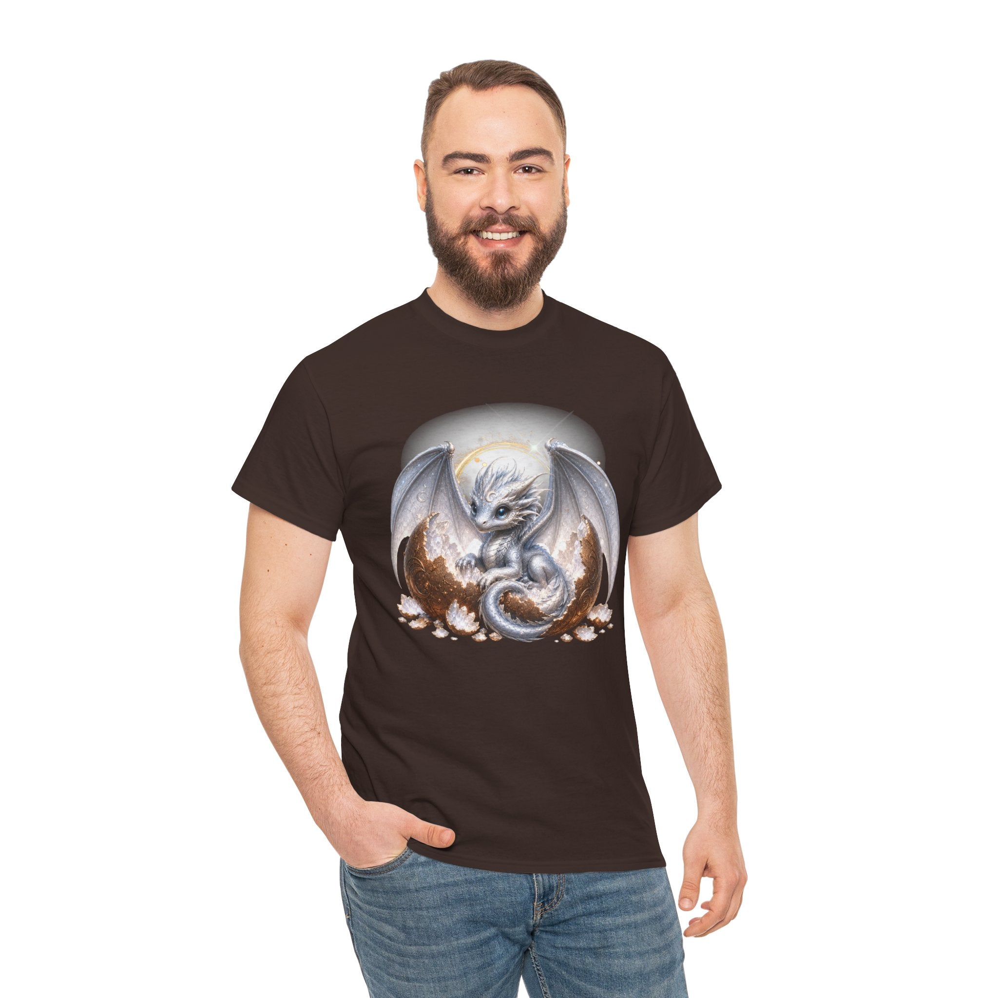 Fantasy Baby Dragon T‑Shirt — Cute Sleeping Dragon Illustration Tee