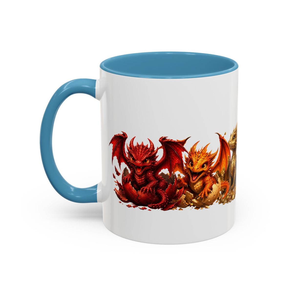 Dragon Element Accent Coffee Mug — Colorful Baby Dragon Lineup (11/15oz)