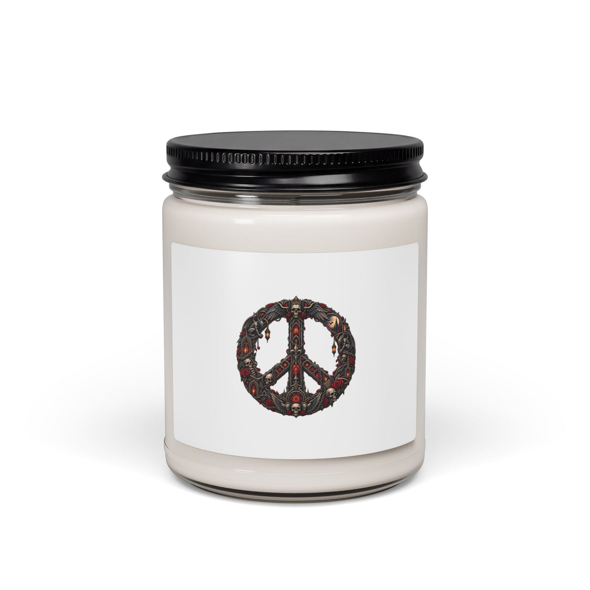 Peace Sign 9oz Soy Candle — Floral Boho Scented Jar