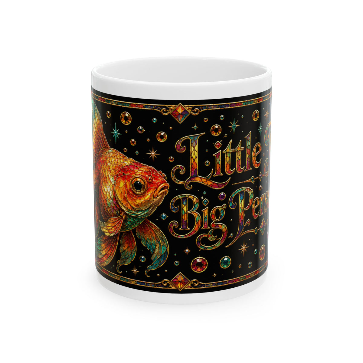 Little Big Personality Goldfish Mug — Colorful Ceramic Coffee Cup (11oz/15oz)