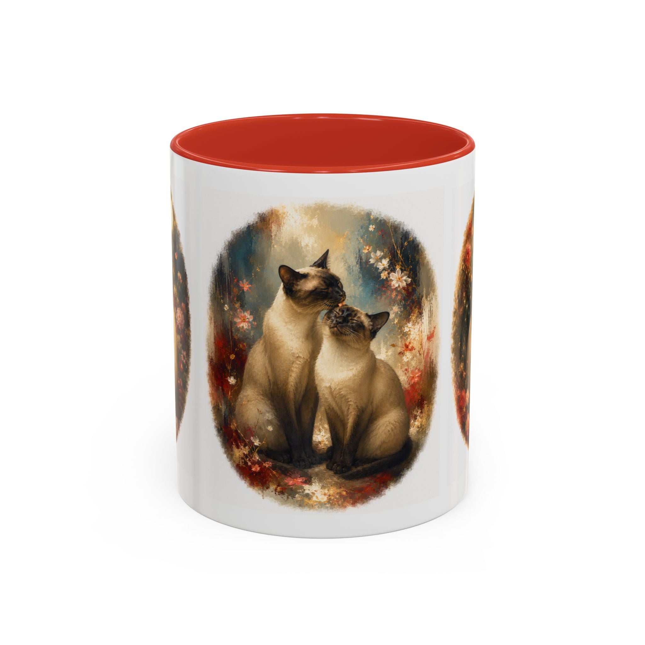Siamese Cats Coffee Mug — Romantic Moonlit Cat Art Accent Mug (11/15oz)