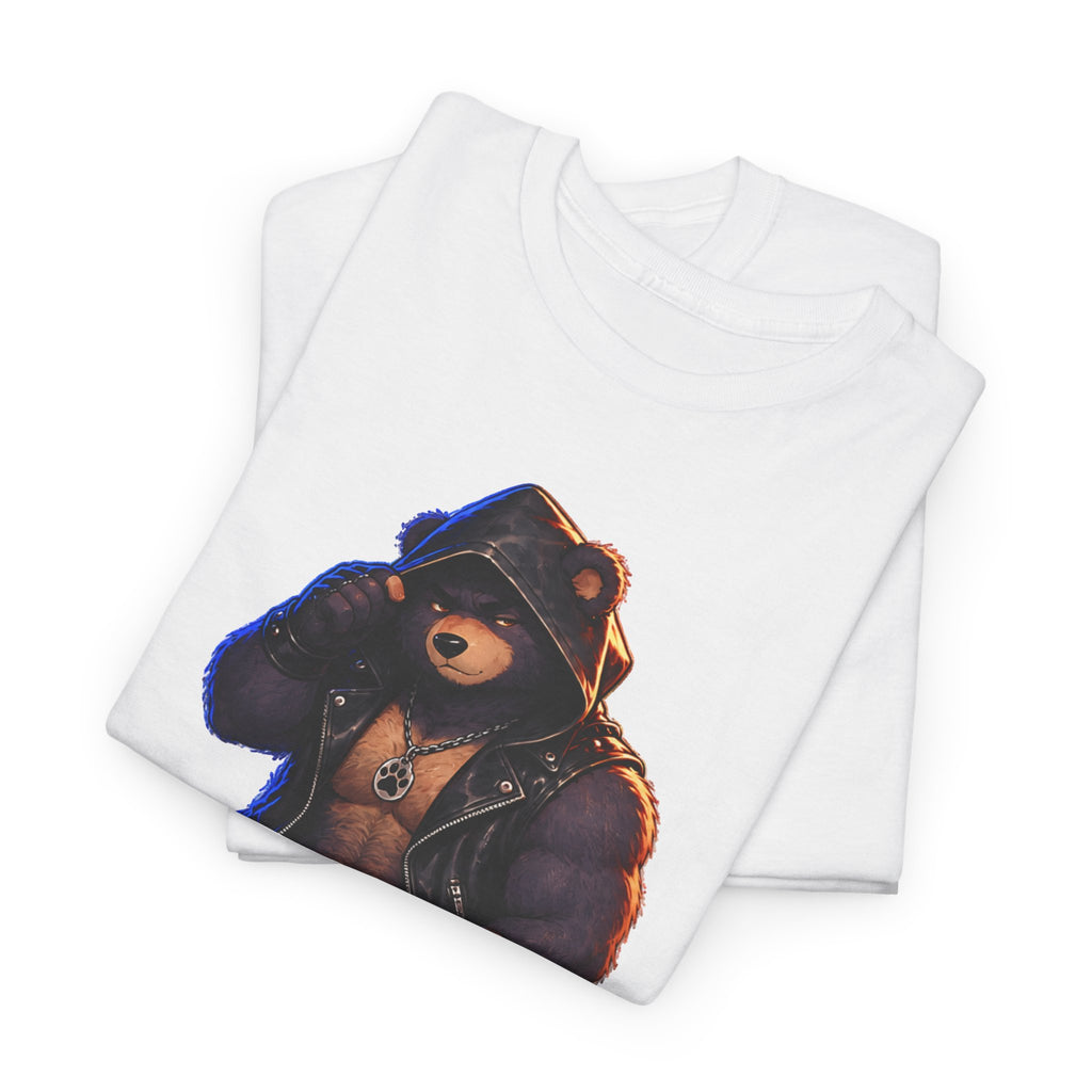 Leather Jacket Bear Graphic Tee — Edgy Urban Streetwear T-Shirt Furry shirt