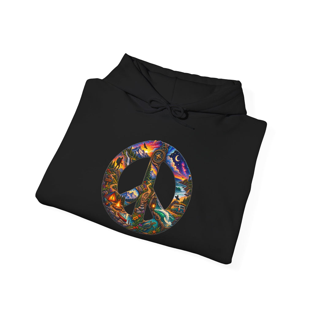 Peace Sign Hoodie — Colorful Floral Psychedelic Peace Symbol Sweatshirt