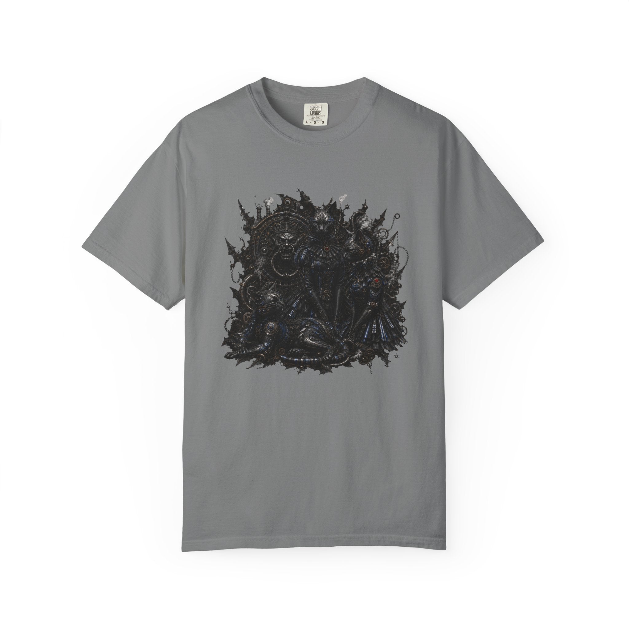 Floral Noir Graphic T-Shirt. Temple Cats. Cat people shirt. IYKYK shirt. Black cats. Steampunk cats shirt. Gothis Cats t-shirt.