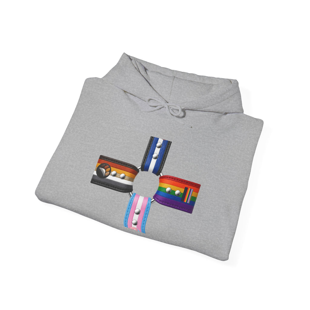 Hoodie — Inclusive Pride Flag Cross Design