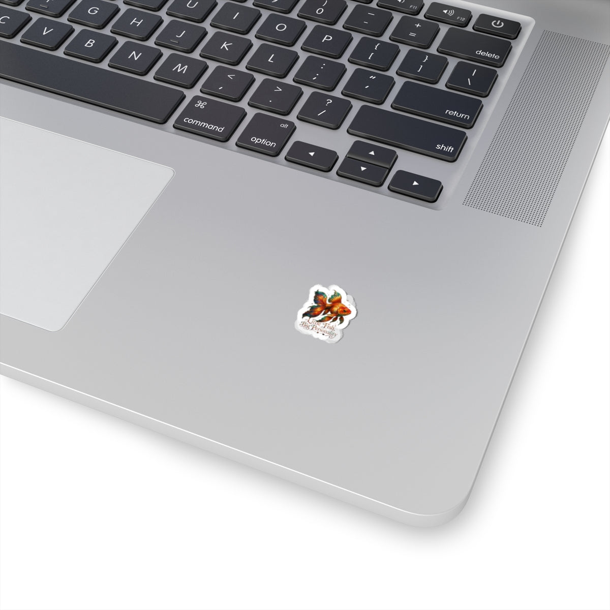 Goldfish Sticker — “Little Fish, Big Personality” Kiss-Cut Vinyl Sticker