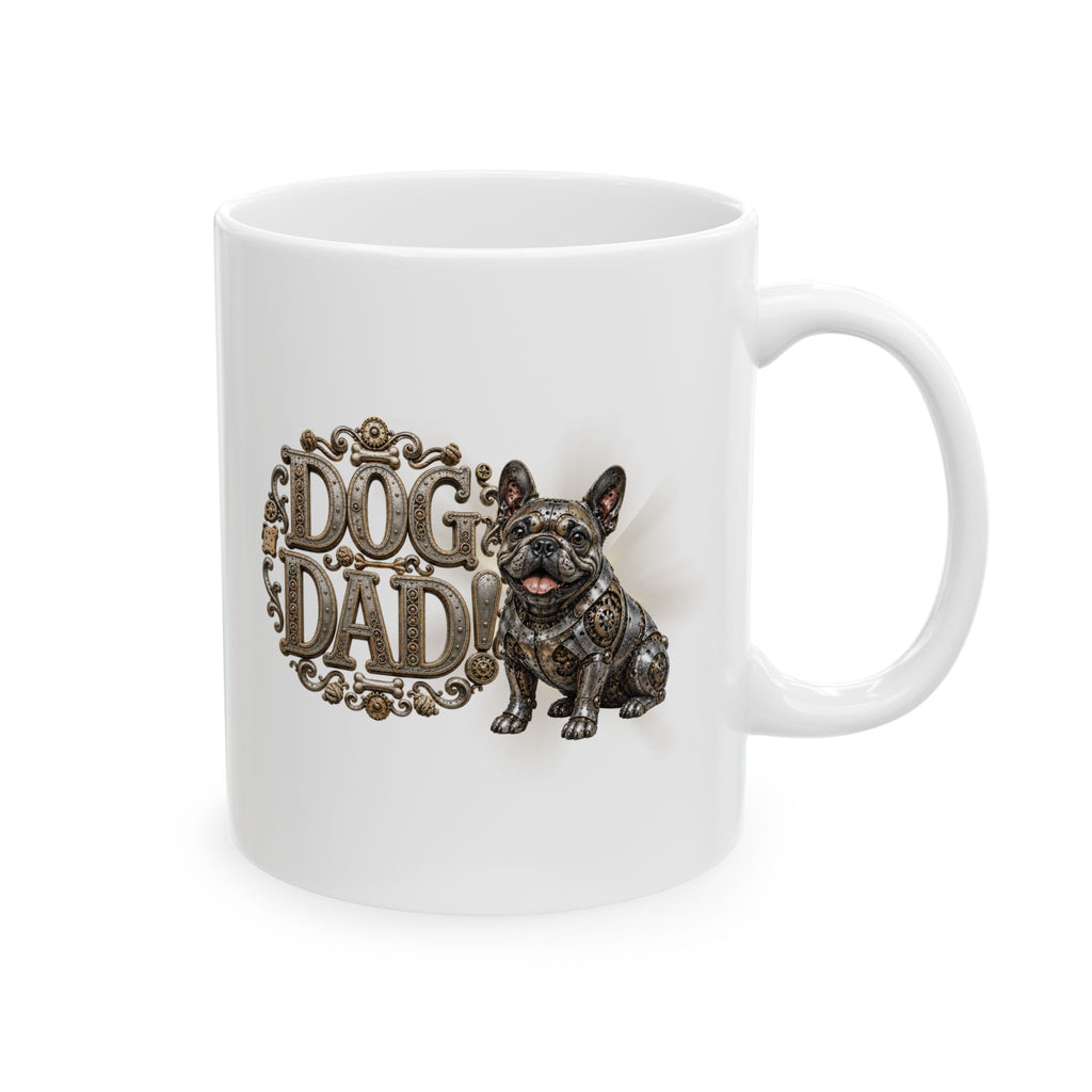 Ceramic Mug - 'Dog Dad' Vintage Emblem Coffee Cup (11oz, 15oz) Dog Lover. Dog Dad Gift. Dog mug.