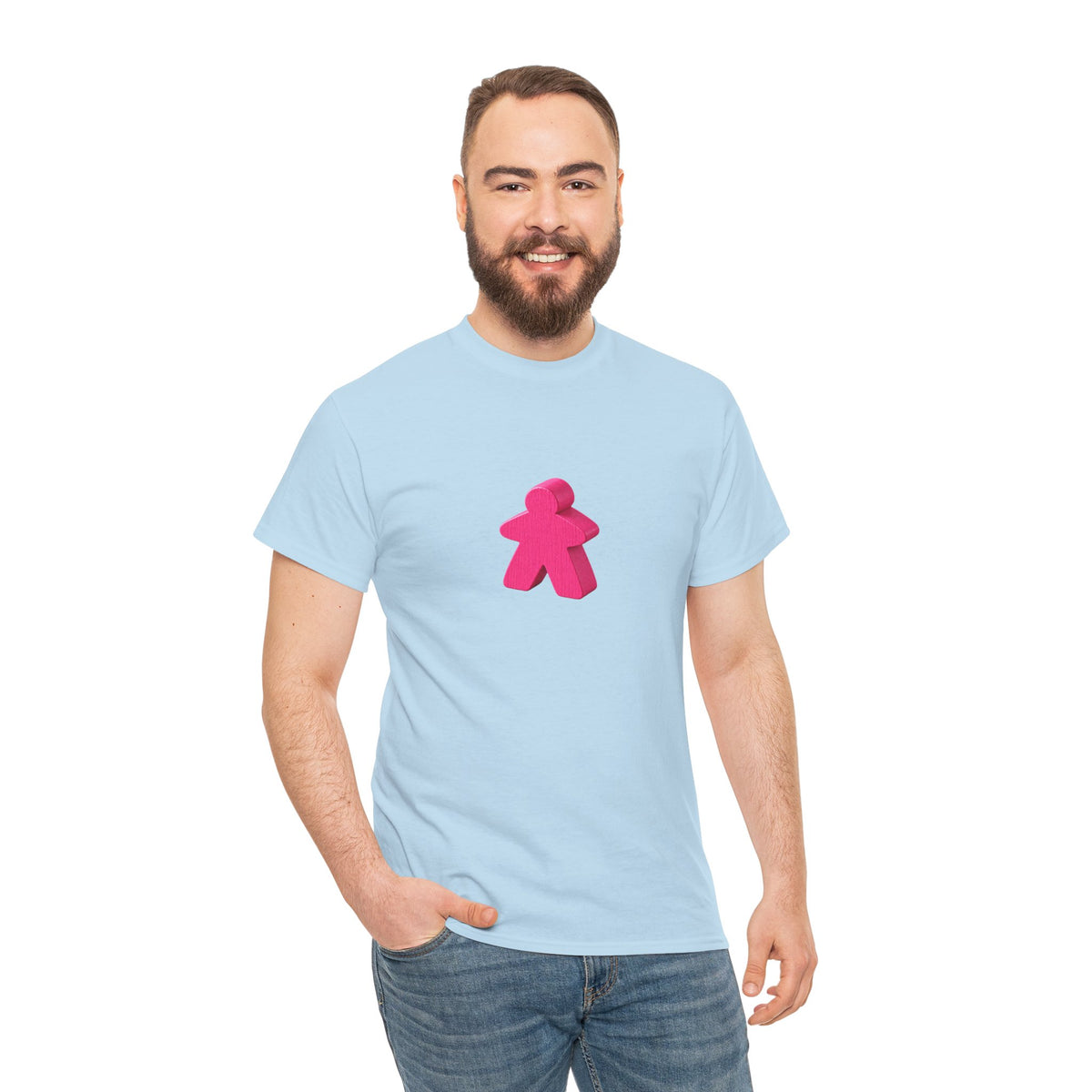 Pink Meeple Minimalist T‑Shirt