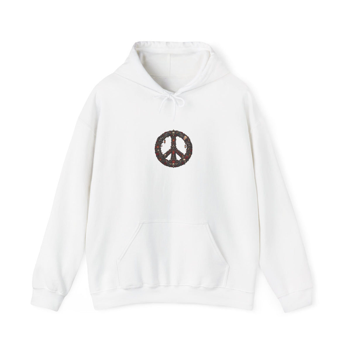 Peace Sign Hoodie - Floral Peace Symbol Graphic Pullover