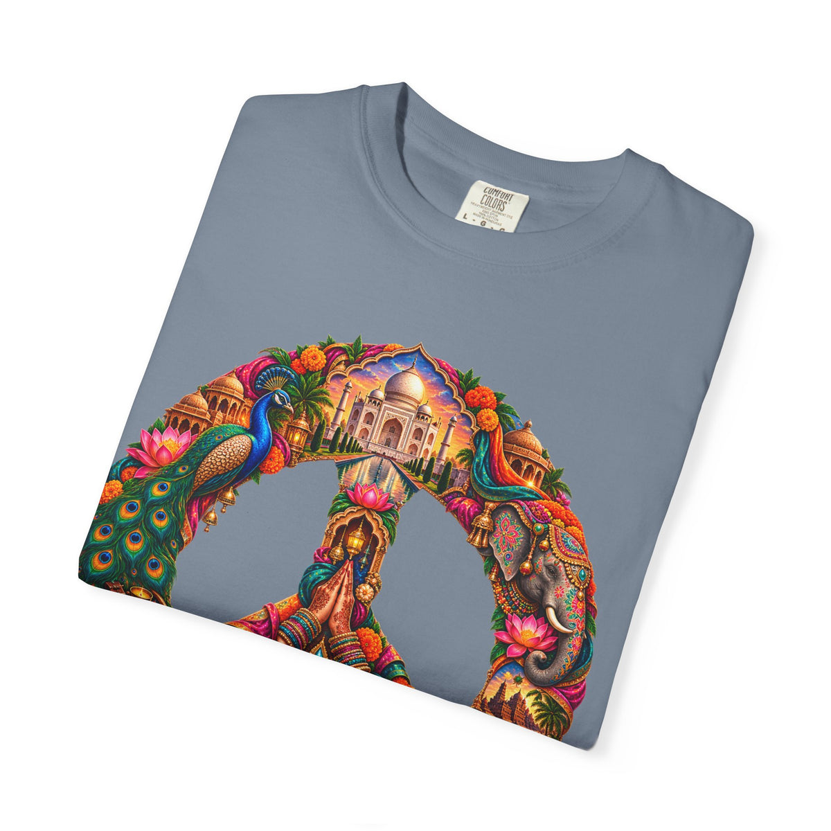 Peace Sign Floral T-Shirt — Colorful Boho Hippie Graphic Tee