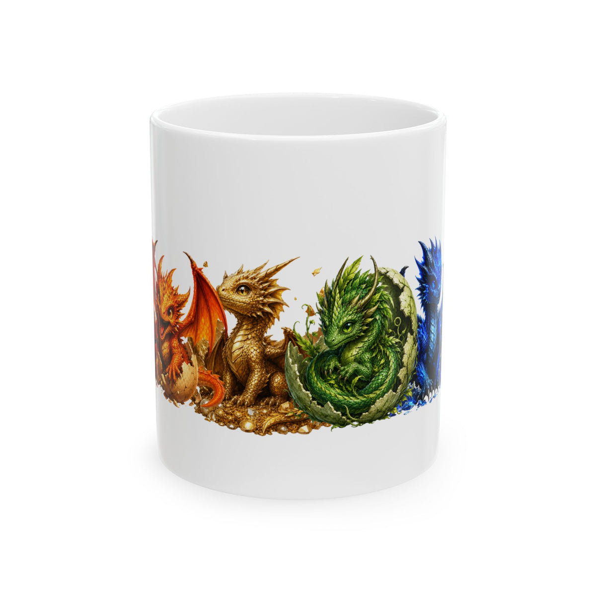 Baby Dragon Parade Ceramic Mug – Colorful Fantasy Dragons 11oz/15oz