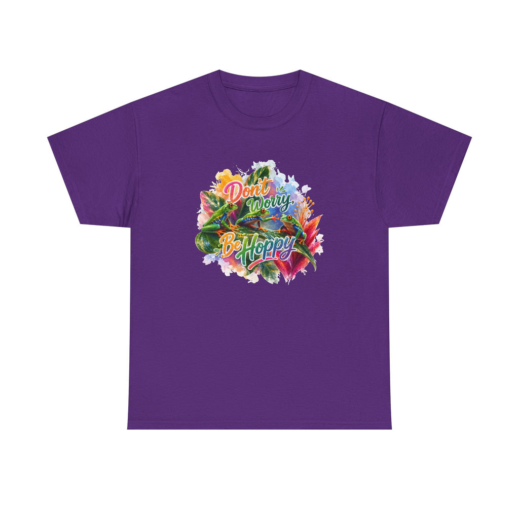 T-Shirt — "Don't Worry Be Hoppy" Tropical Frog Graphic Tee
