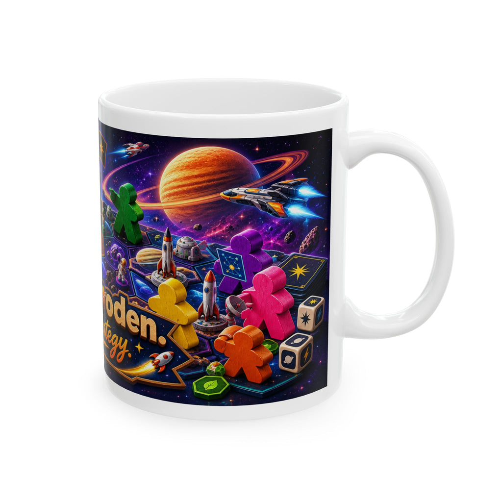 Tiny Wooden Big Strategy Board Game Ceramic Mug — Gamer Coffee Cup (11oz/15oz)