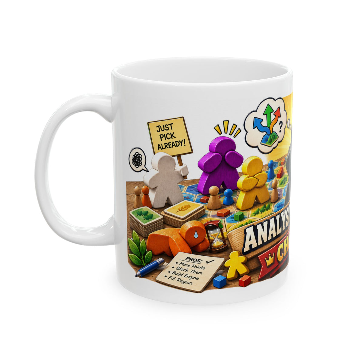 Analysis Paralysis Champion Ceramic Mug — Funny Board Game Player Coffee Cup (11oz, 15oz)