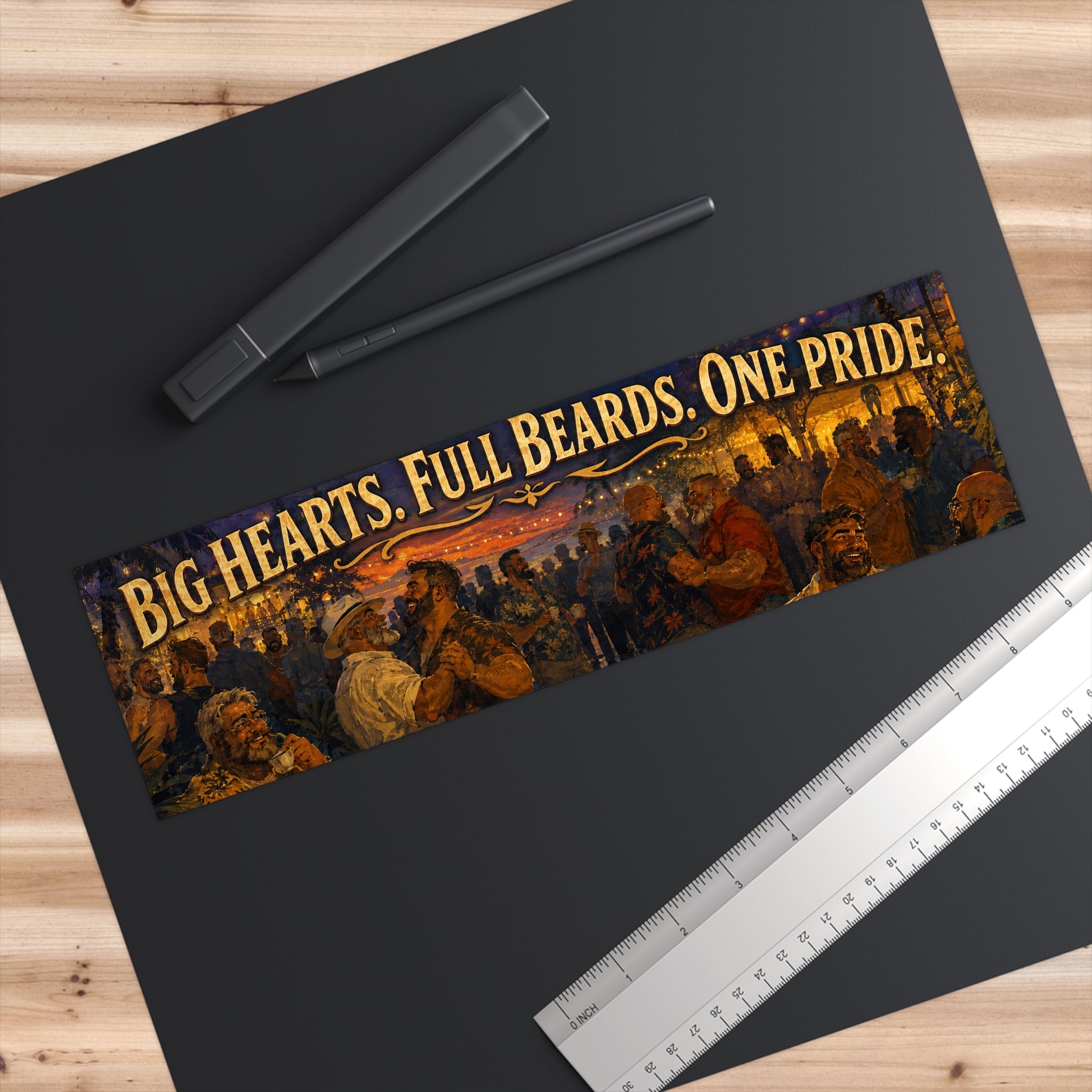 Bumper Sticker — "Big Hearts. Full Beards. One Pride." Vintage Brotherhood Decal
