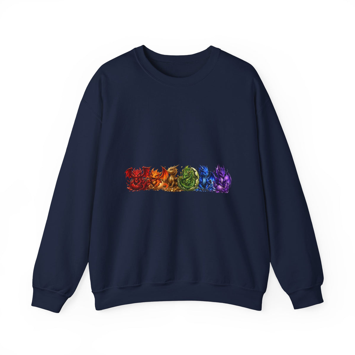 Rainbow Cat Crewneck Sweatshirt — Colorful Pride Cat Line Graphic