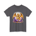 Golden Baby Dragon Tee — Cute Fantasy Dragon Shirt with Purple Egg