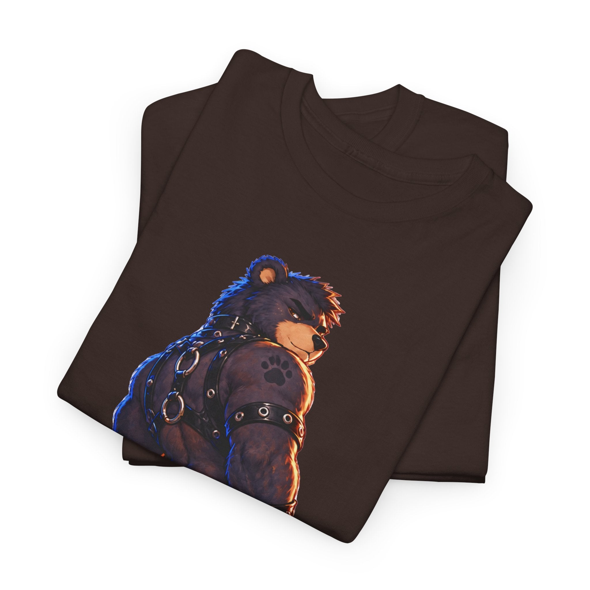 Bear Biker Graphic Tee — Retro Leather Jacket Motorcycle Bear T‑Shirt Furry fun