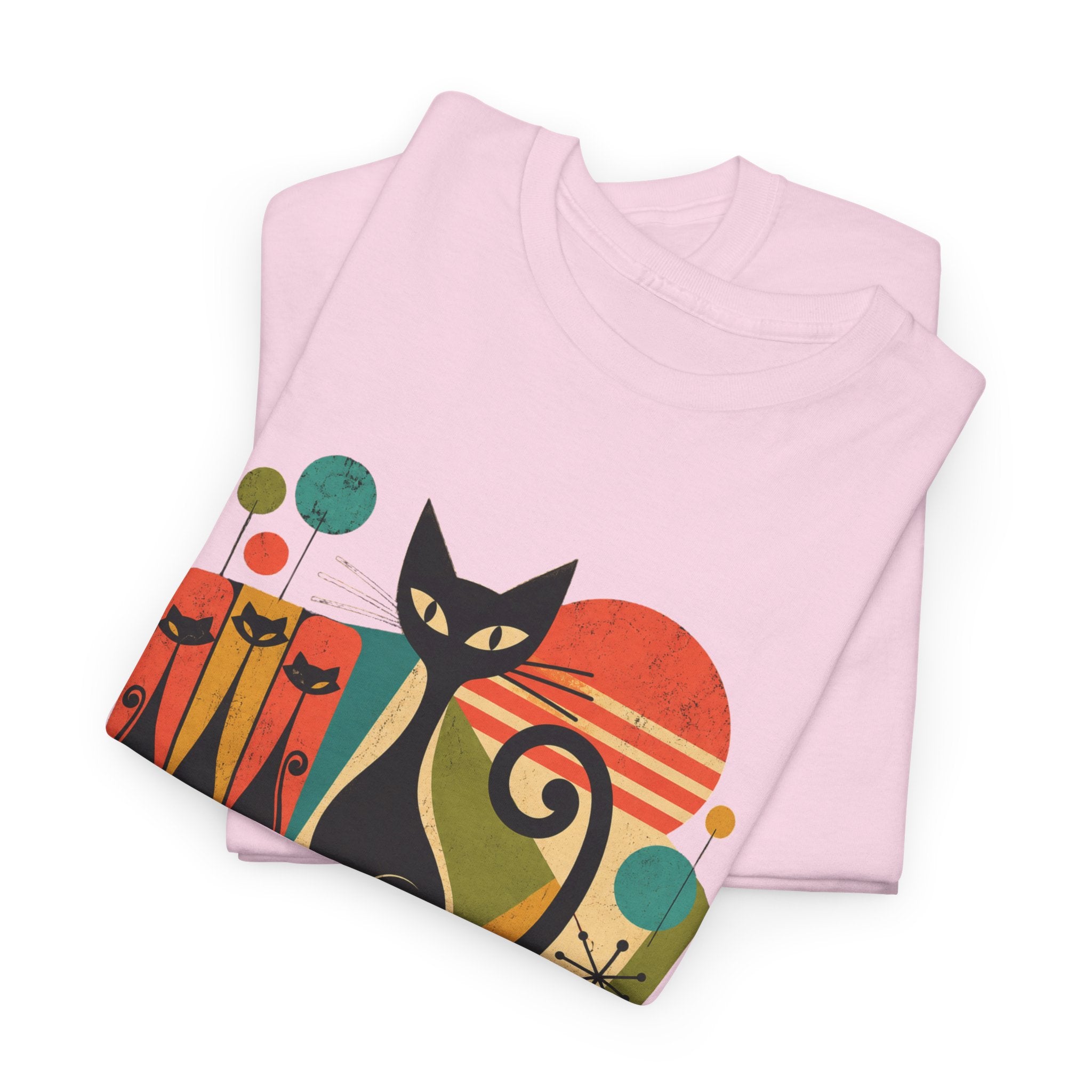Cat T-Shirt — Whisker Goals Retro Graphic Tee. Best Mod Tangent Cat t-shirt