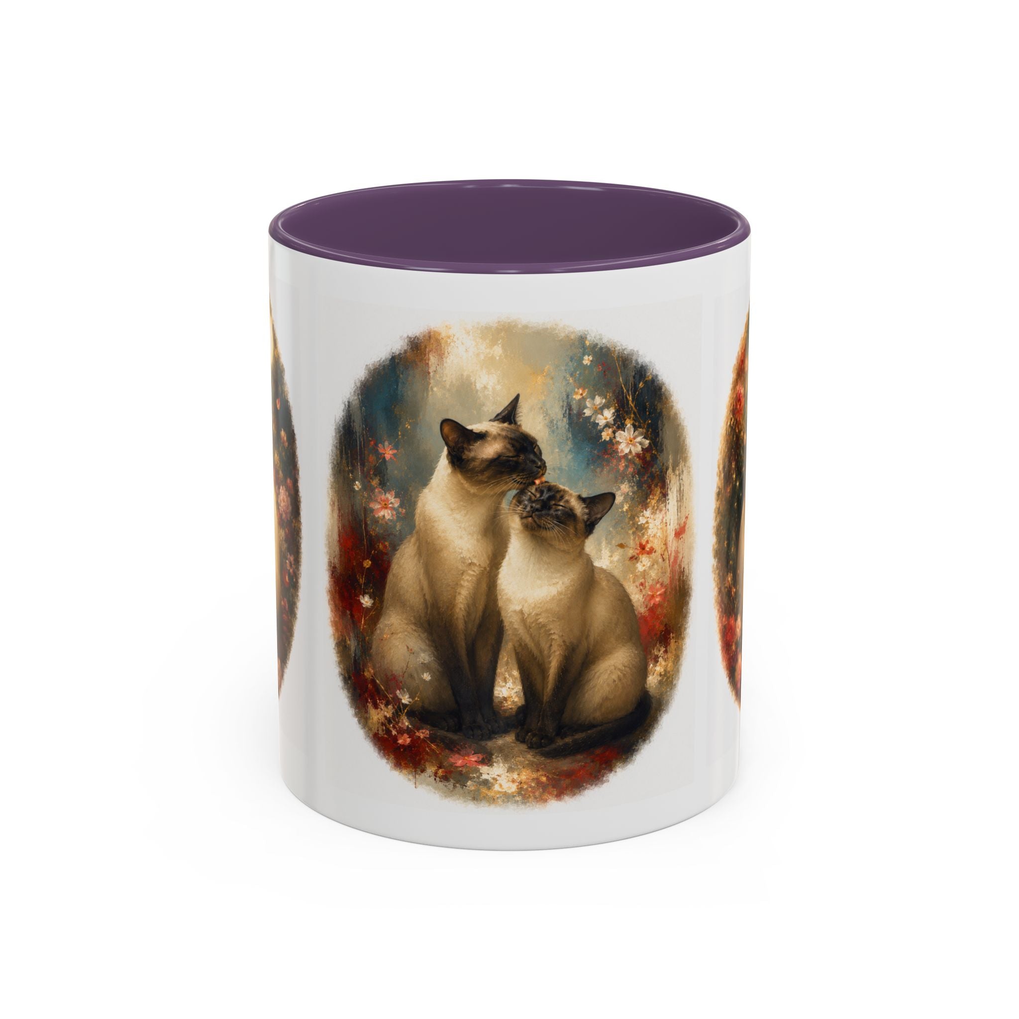 Siamese Cats Coffee Mug — Romantic Moonlit Cat Art Accent Mug (11/15oz)
