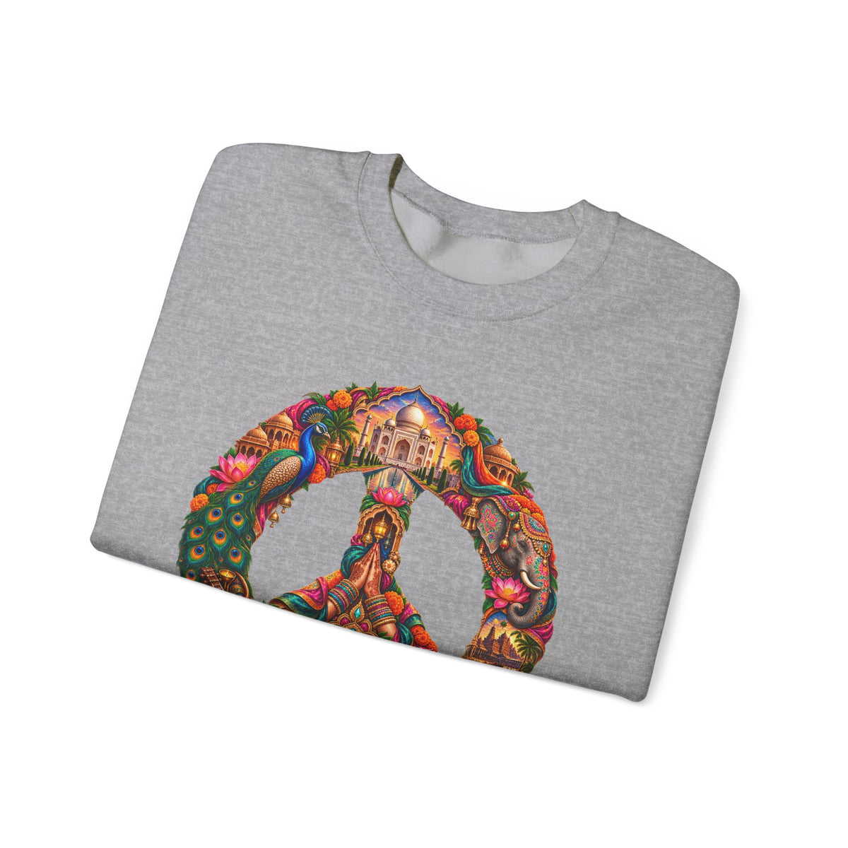 Floral Peace Sign Crewneck Sweatshirt — Psychedelic Hippie Vibe