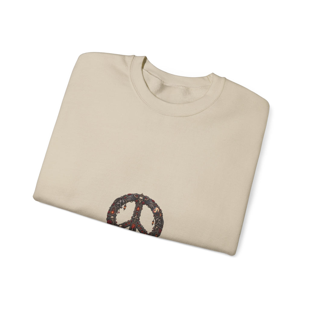 Peace Sign Crewneck Sweatshirt — Vintage Floral Peace Symbol Graphic